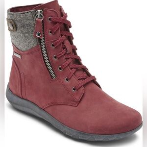 Cobb Hill by Rockport Anisa 3 boots in burgundy/cranberry leather size 8.5